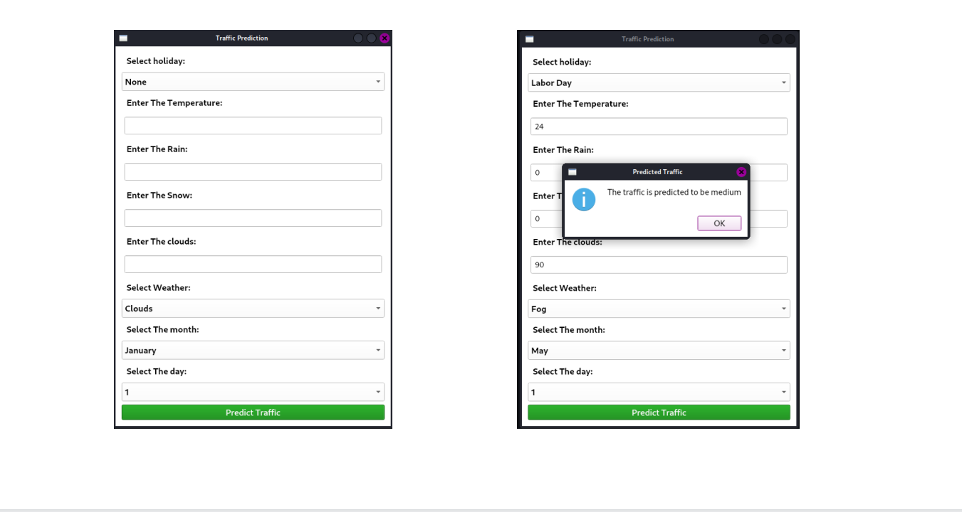 Desktop application For Trafic Prediction